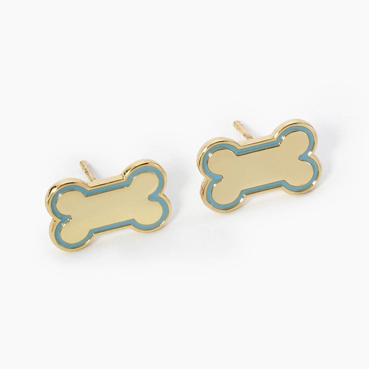 GAME DAY MASCOT 9MM ENAMEL DOG BONE TREAT STUD EARRINGS