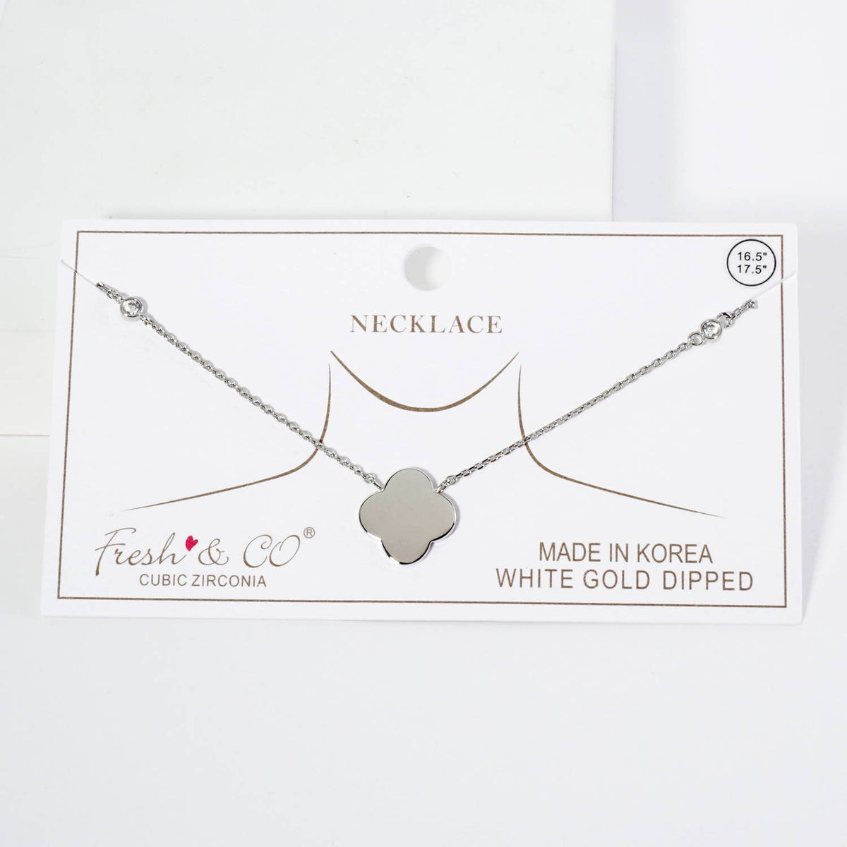 18K Gold Dipped Brass Quatrefoil Pendant Necklace
