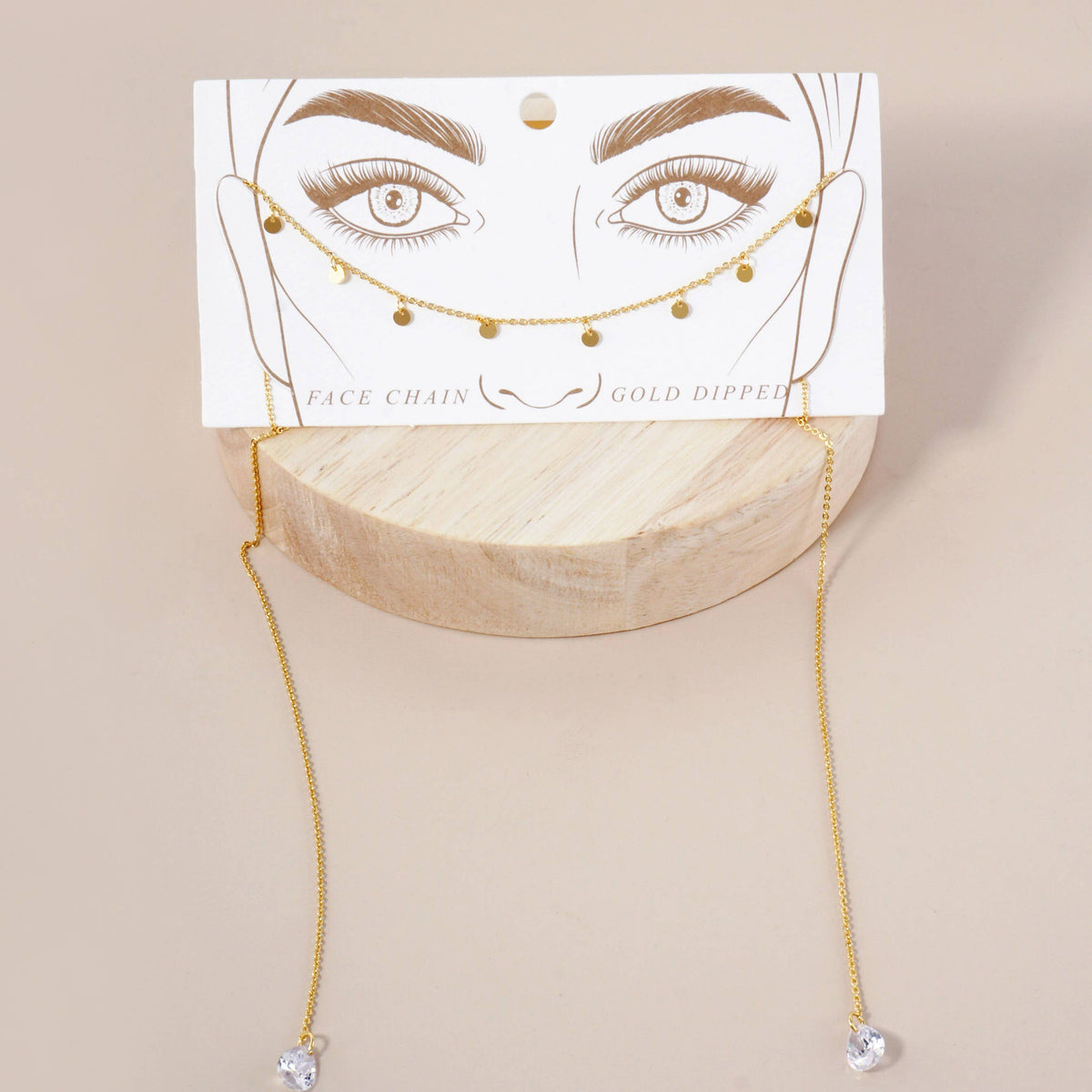 Teardrop Cubic-Zirconia Drop Disc Charms Face-Chain