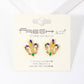 Gold Plated Mardi Gras Themed Post Earrings