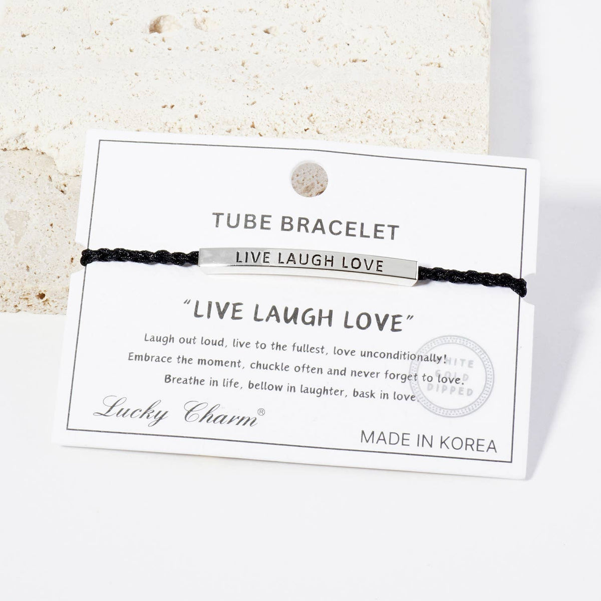 Inspirational Messages "Live Laugh Love" Tube Bar Bracelet