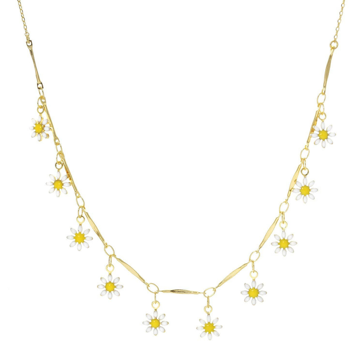Gold Multicolor Daisy Flower Necklace