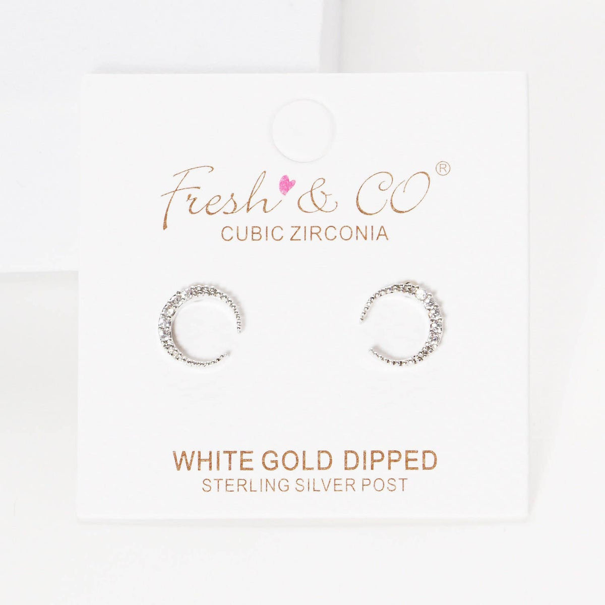 Gold Plated Crescent Moon Stud Earrings