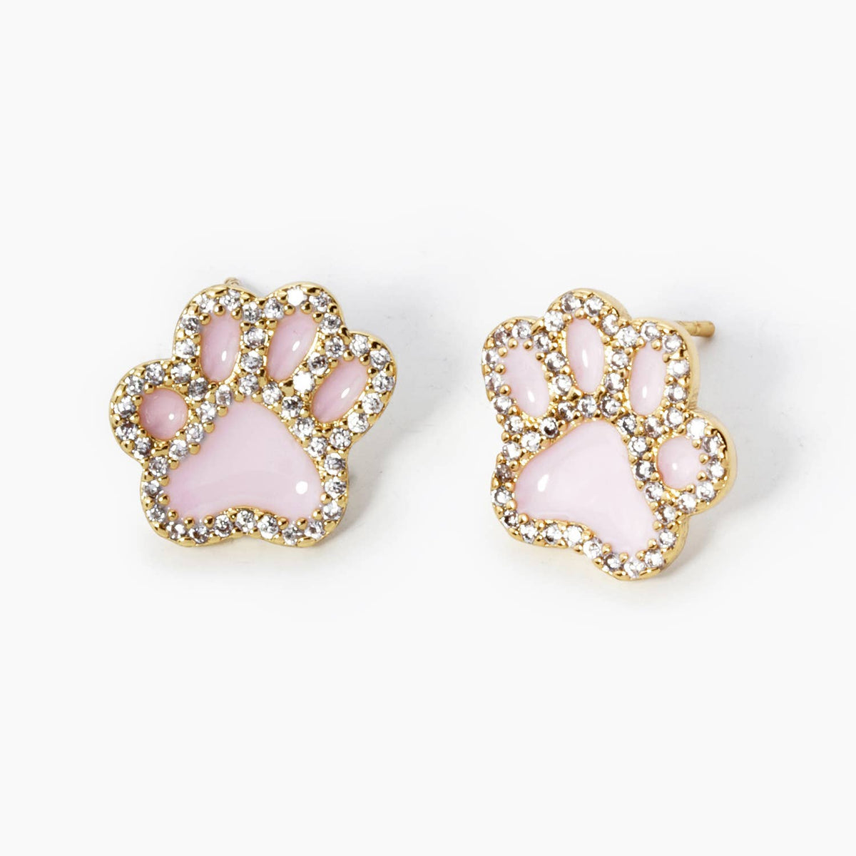 Game Day 13mm Enamel Paw Stud Earrings.