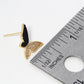 Cubic Zirconia & Enamel Asymmetric Butterfly Stud Earrings