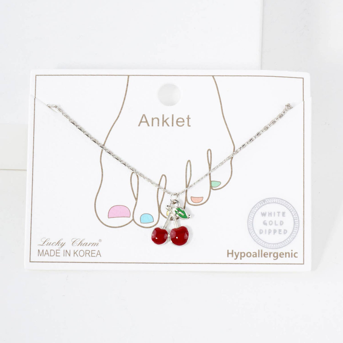 Summer Fruit Series: Dainty Cherry Drop Anklet