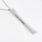 "STAY STRONG" Bar Pendant Necklace with Pink Ribbon Accent