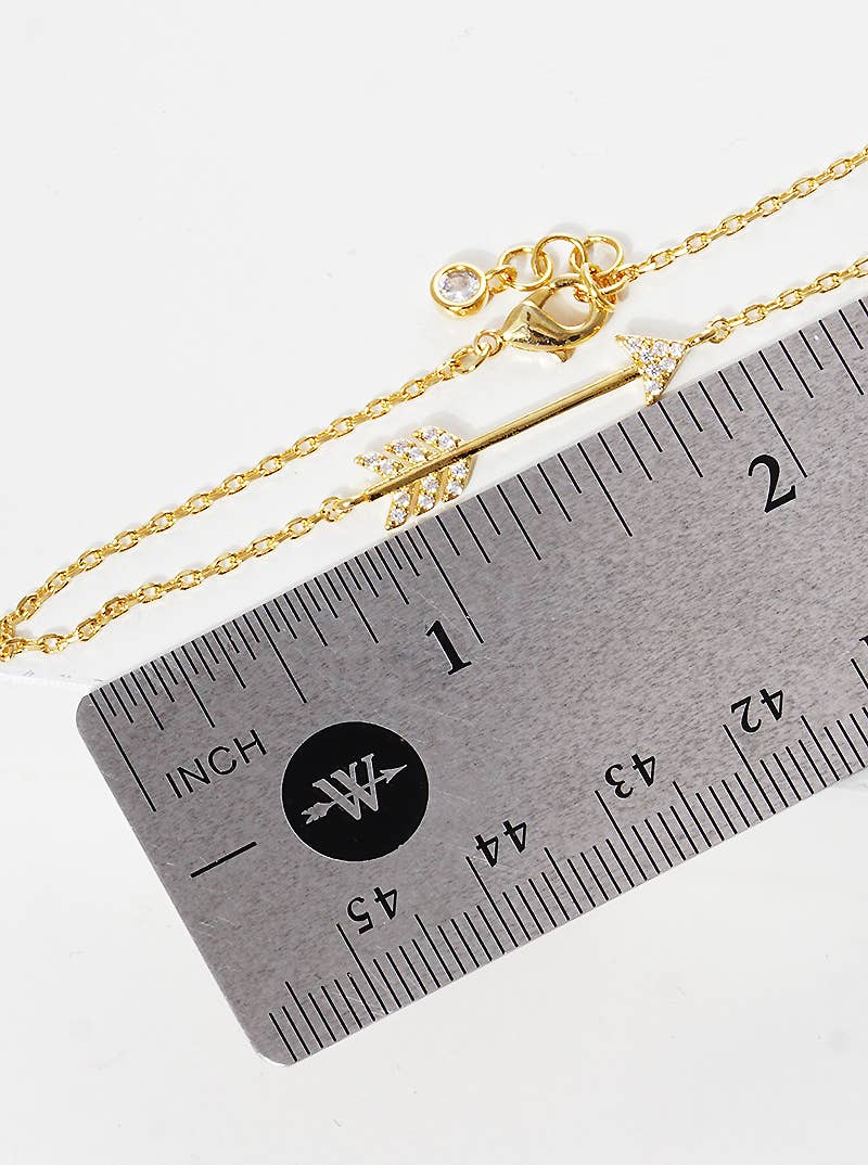 Minimalist Pavé Arrow Charm Bracelet