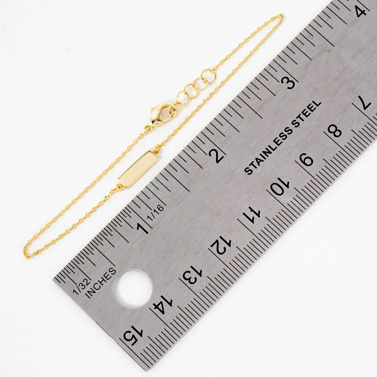 Polished Brass Rectangle Chain Bracelet