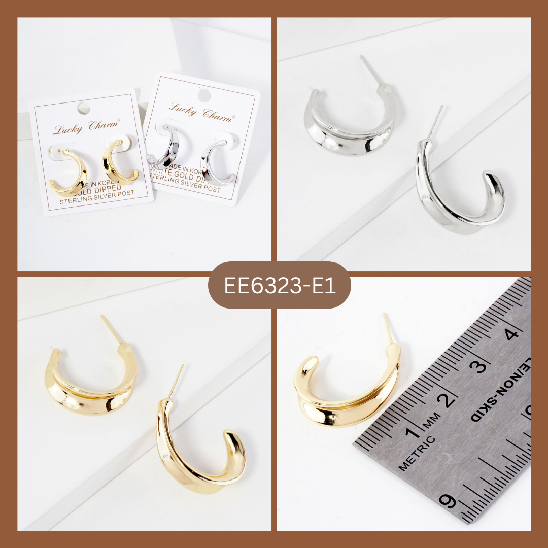 Polished Brass 25mm Teardrop-Shaped Open Hoop Earrings