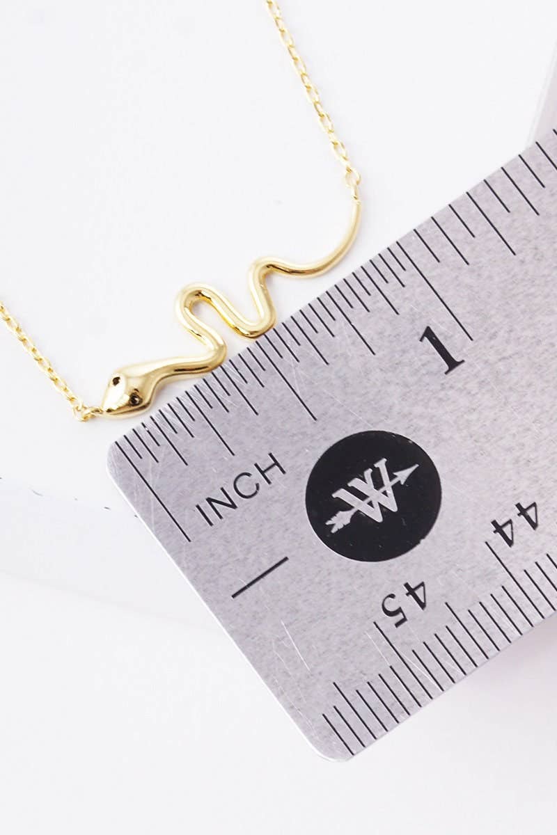Gold Plated Tiny Snake Charm Necklace