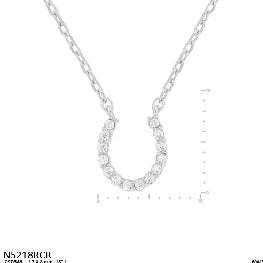 Dainty Crystal Horseshoe Pendant Necklace
