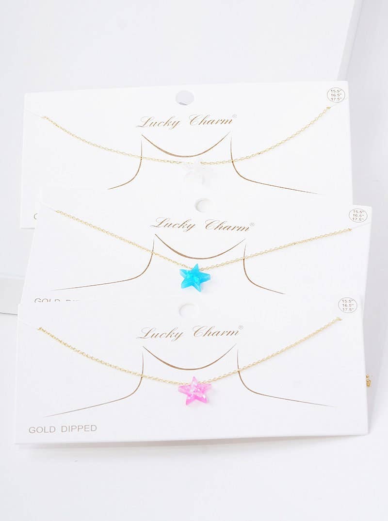 Gold Plated Opal Star Necklace