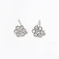 18K Gold Dipped CZ Stone Flower Post Stud Earrings