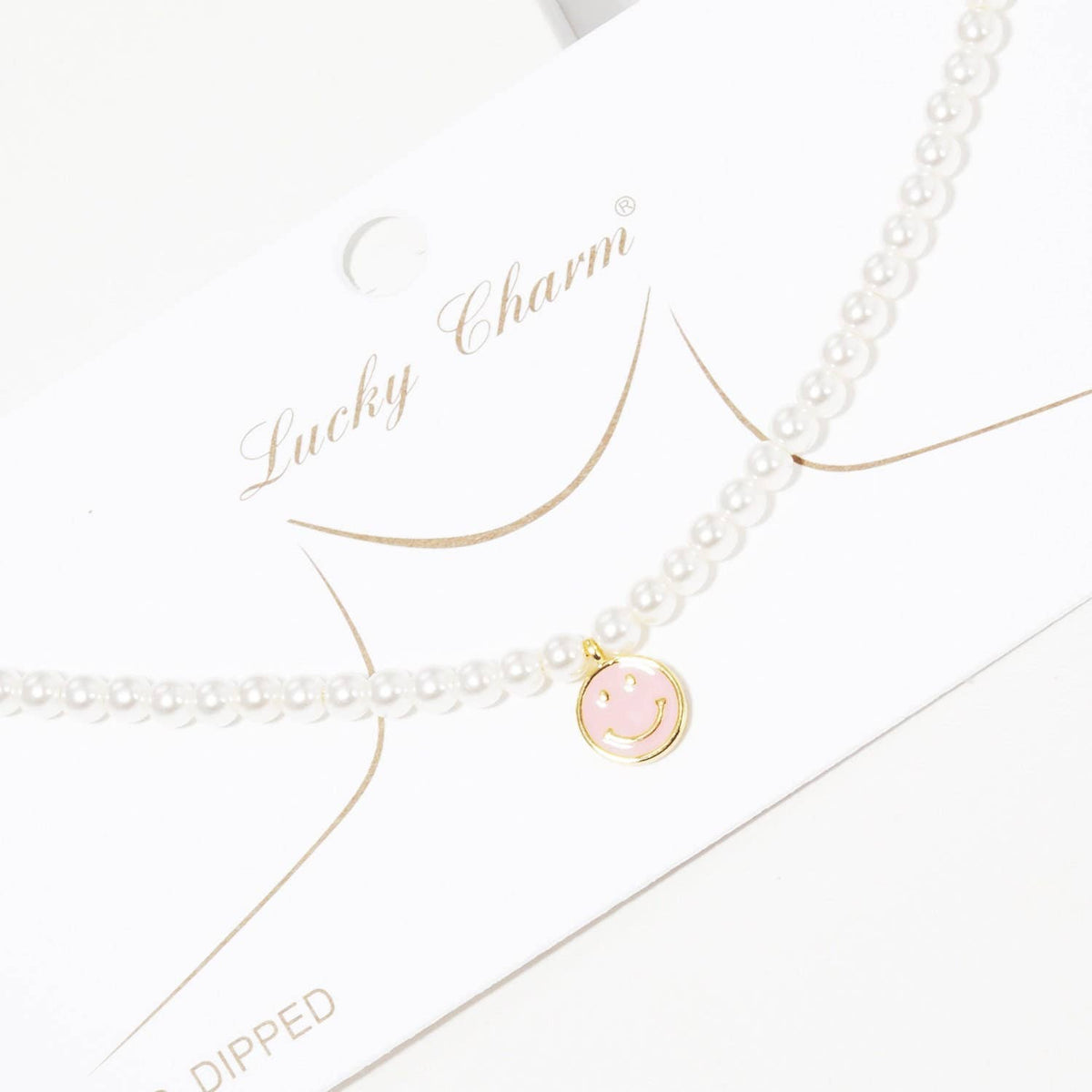 Gold Plated Freshwater Pearl Smiley Face Necklace