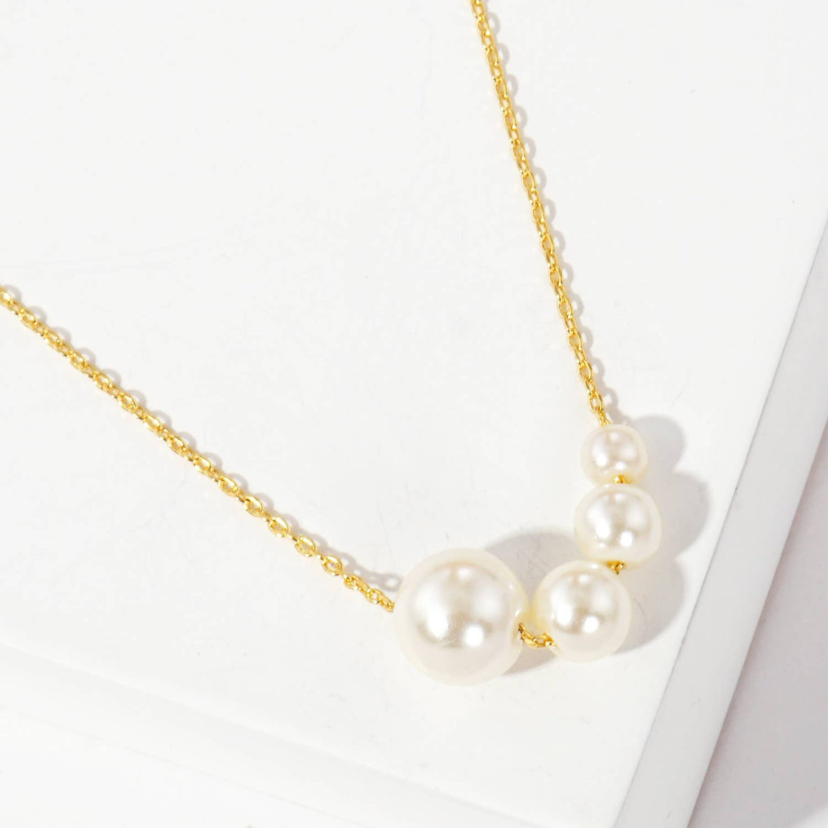 Gold Plated Freshwater Pearl Cluster Necklace