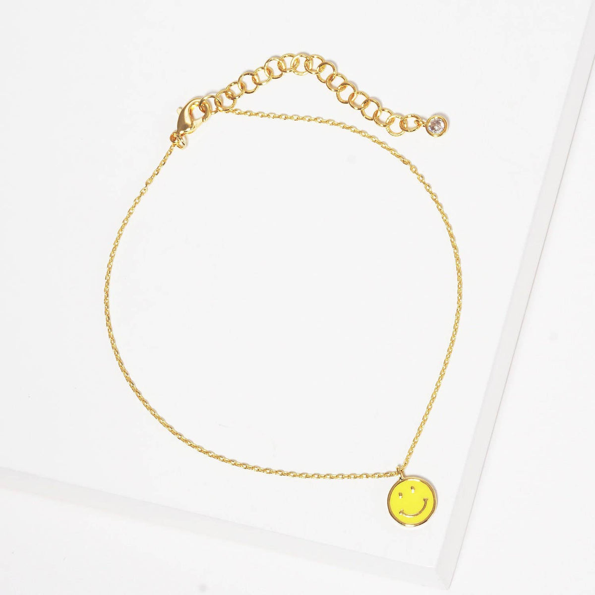 Gold Plated Smiley Face Chain Anklet