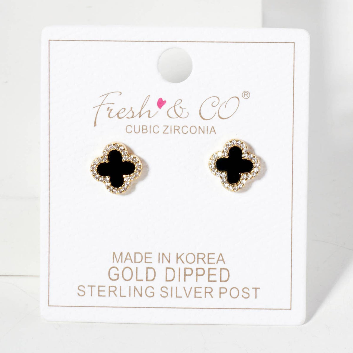 Pave-Set Cubic-Zirconia 11mm Quatrefoil Stud Earrings