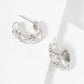 Polished Brass Diamond-Shaped Patterns Hoop Earrings