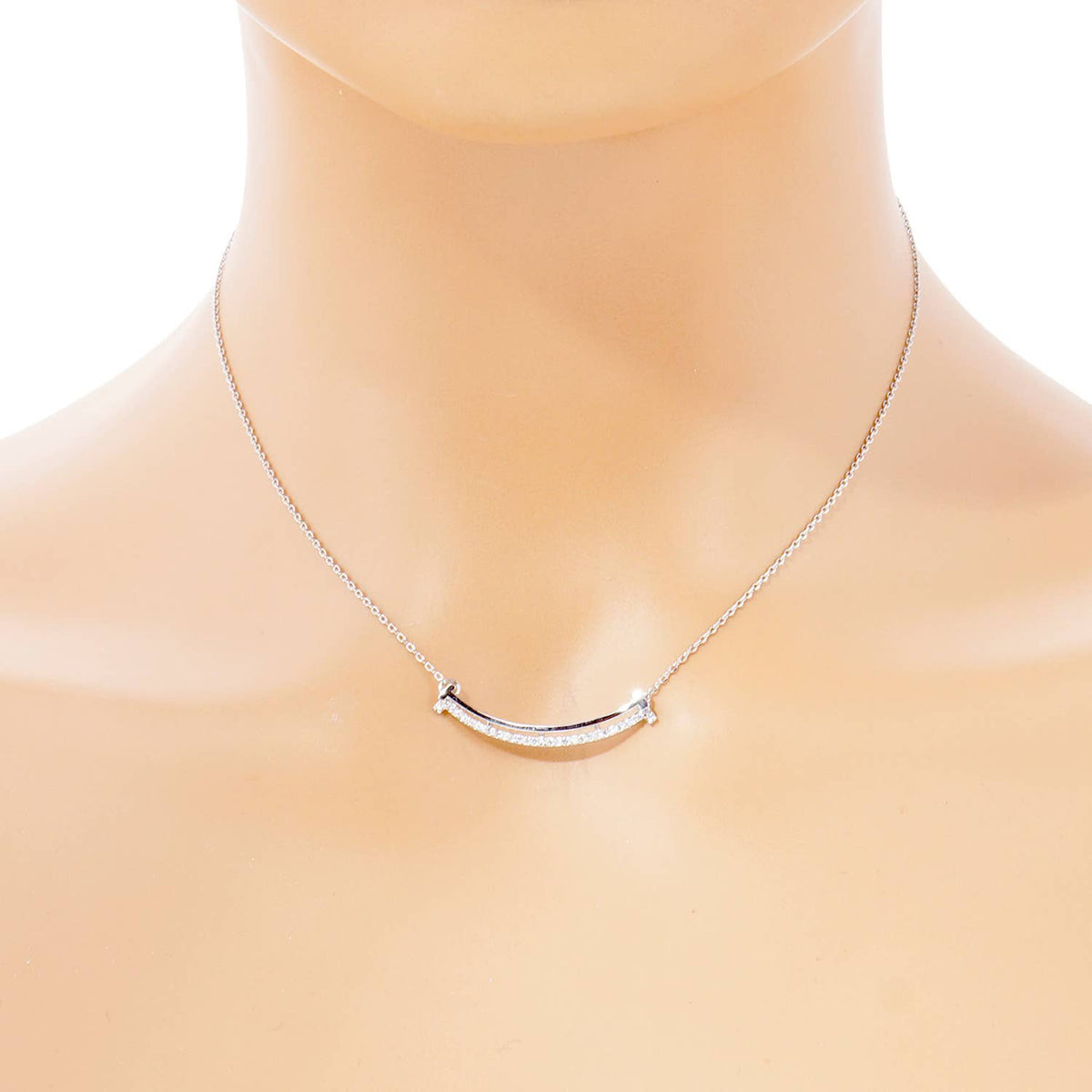 Gold Plated Curved Bar Necklace