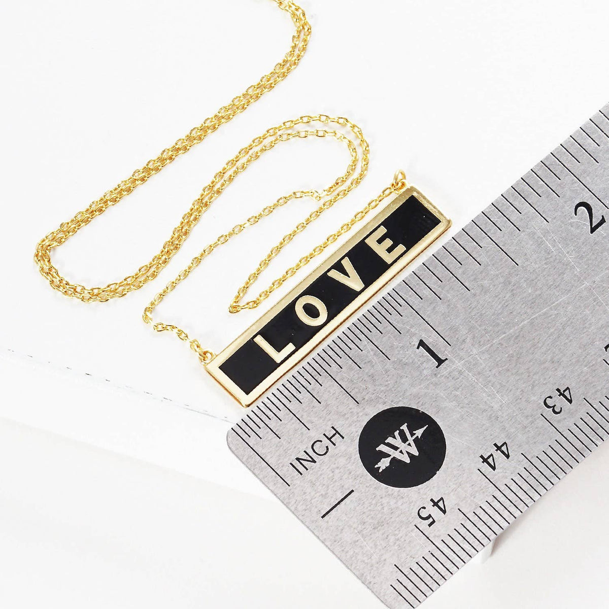 Gold Plated Mini Bar LOVE Necklace