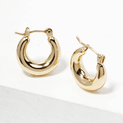 Chunky Dome Huggie Hoop Earrings
