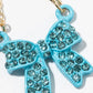 Enamel Crystal Bow Pendant Necklace – Pavé Bow on Chain