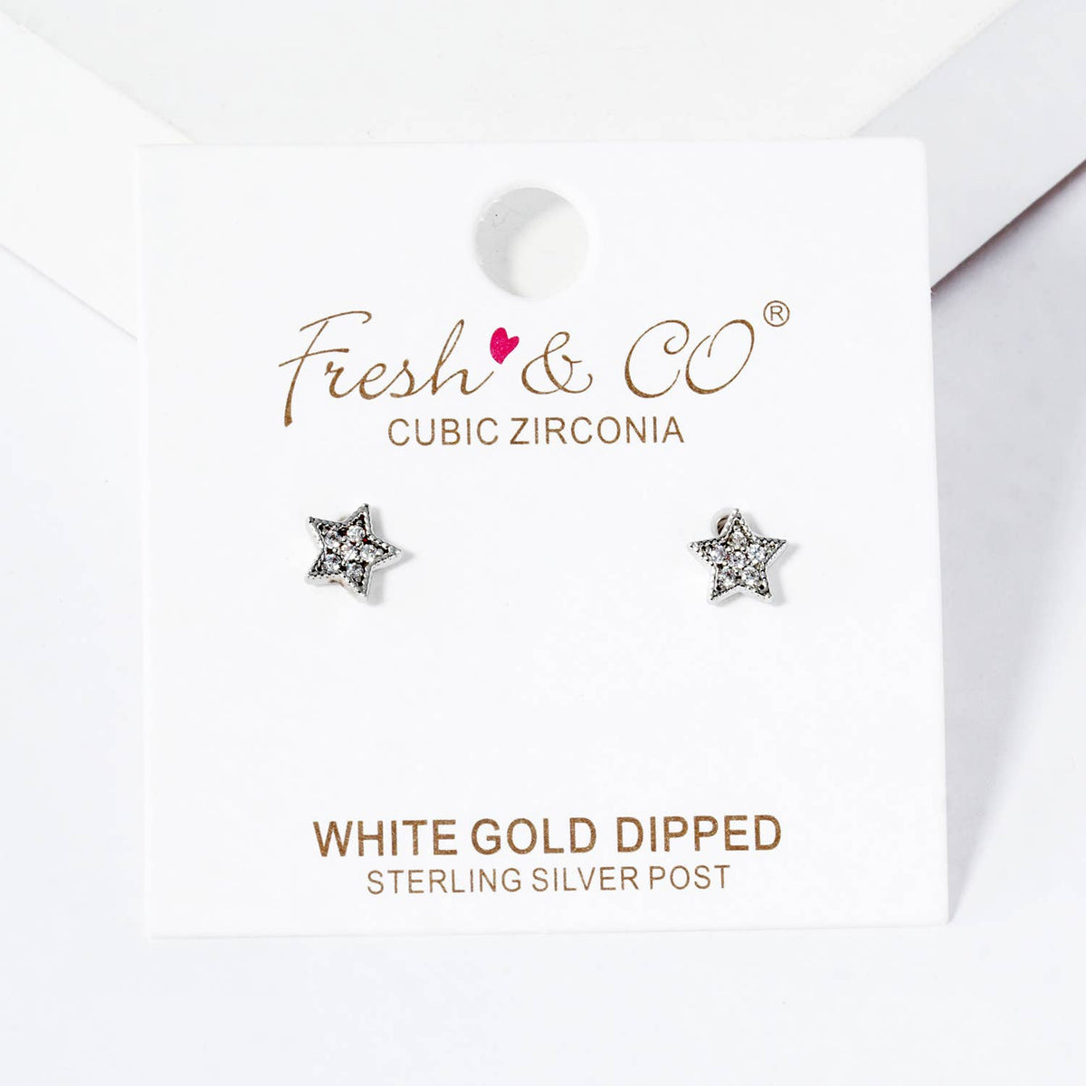 18K Gold Dipped CZ Pave Star Post Stud Earrings