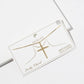 Dainty Beaded Cross Pendant Necklace.