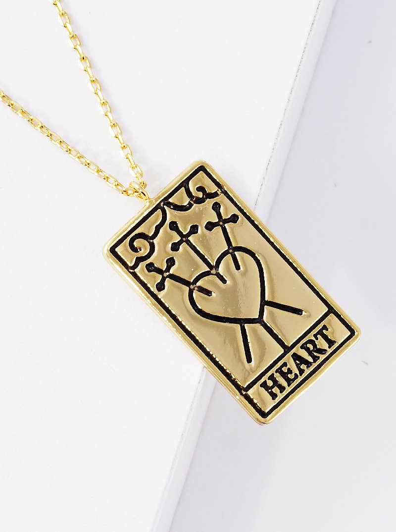 Gold Plated Tarot Card Necklace