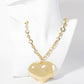Polished Brass Large Puffy Heart HardWear-Chain Necklace.