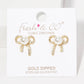 Gold Freshwater Pearl Ribbon Stud Earrings