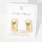 Rectangle with Center Corner 18K-Gold-Dipped Stud Earrings