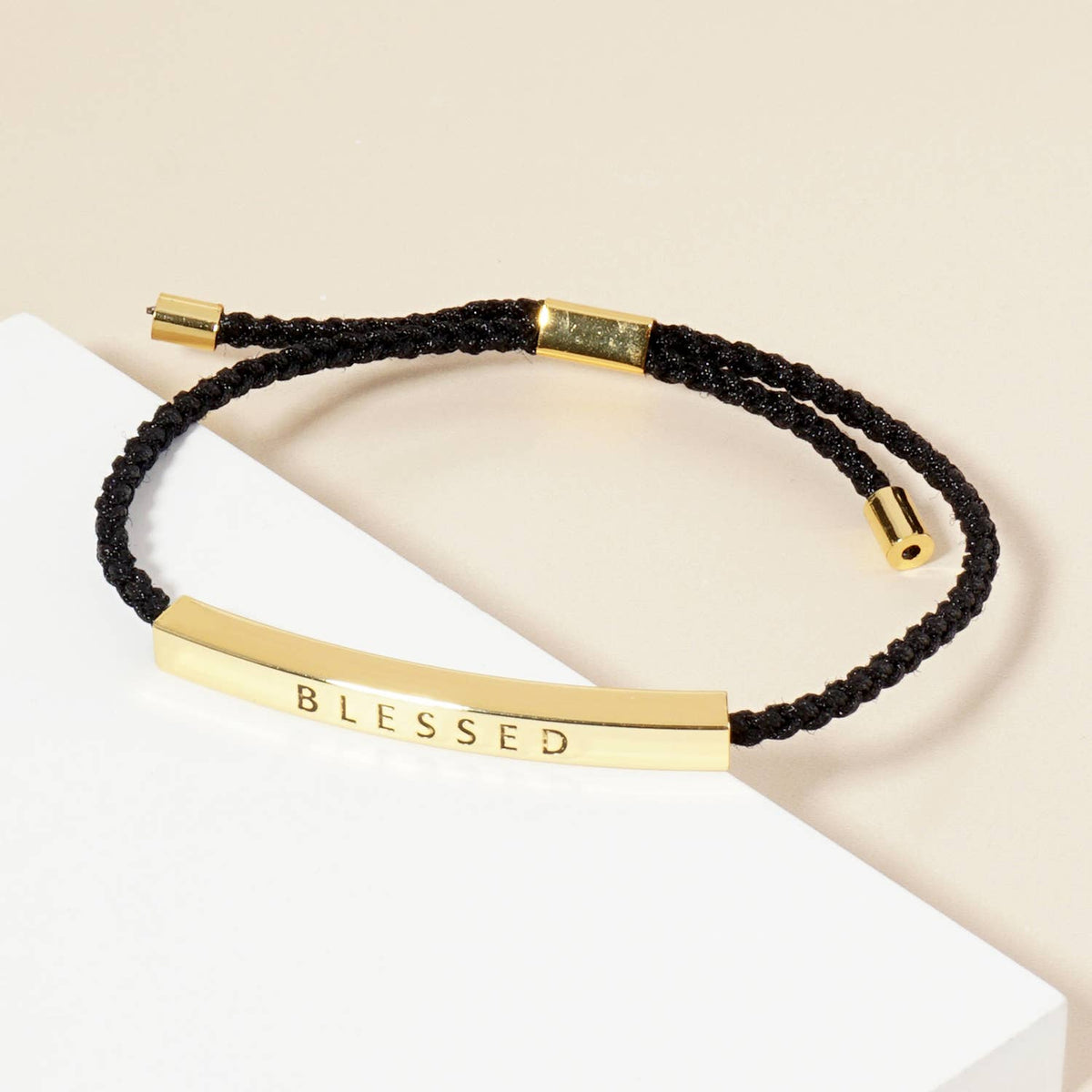 Inspirational Messages "Blessed" Tube Bar Bracelet