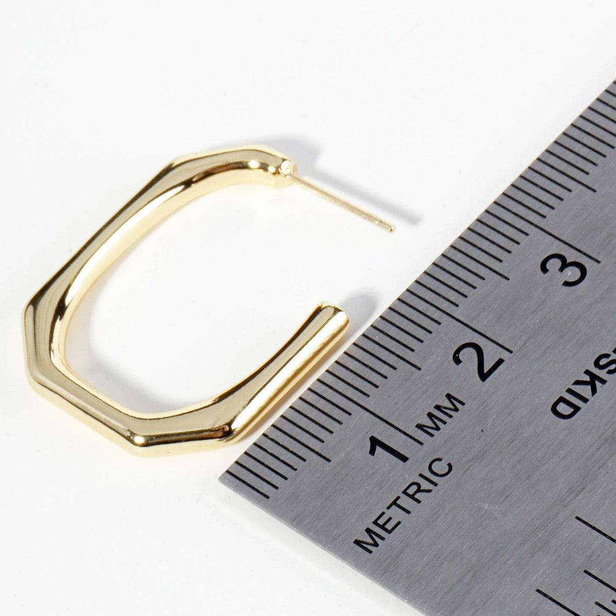 25MM OCTAGON HOOP EARRINGS / 18K GOLD DIPPED