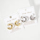 Polished Brass Diamond-Shaped Patterns Hoop Earrings