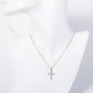1 Inch Round Bezel Set Rhinestone Cross Pendant Necklace
