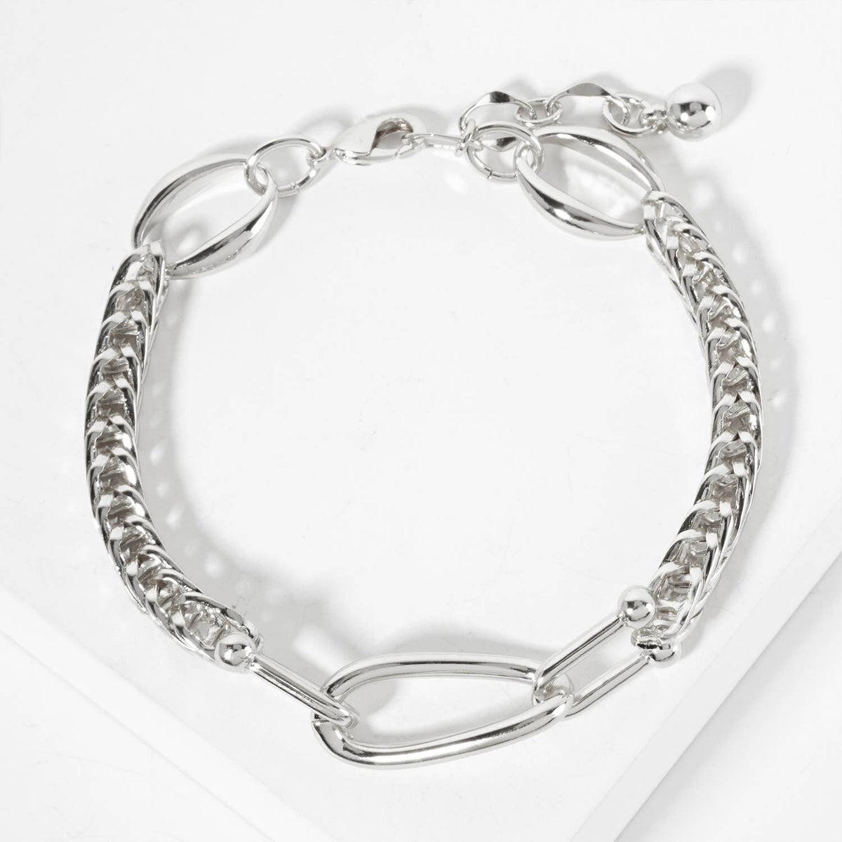 Interlocking Oval and HardWear Links Wheat-Chain Bracelet