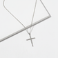 Dainty Beaded Cross Pendant Necklace.