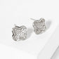 Pave-Set Quatrefoil 18K-Gold-Dipped Stud Earrings