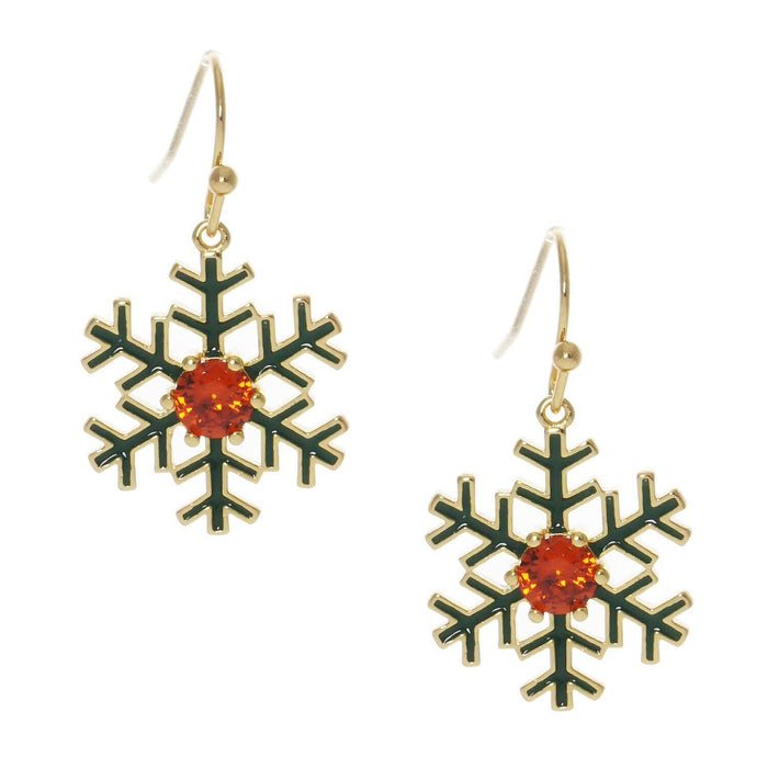 Gold Plated Snowflake Earrings