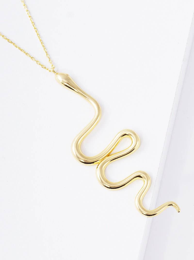 Gold Plated Dangling Snake Necklace