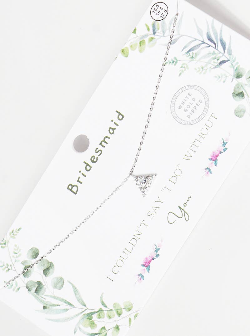 Dainty Pave Triangle Bridesmaid Necklace