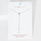 Cubic Zirconia Pave Disc and Bar Lariat Drop Necklace