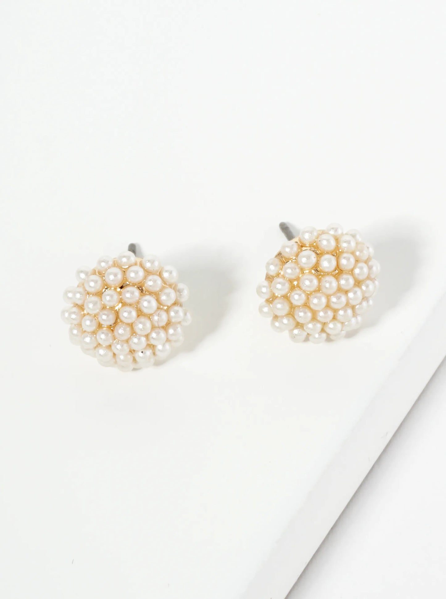 10mm Pearl Bead Cluster Button Stud Earrings