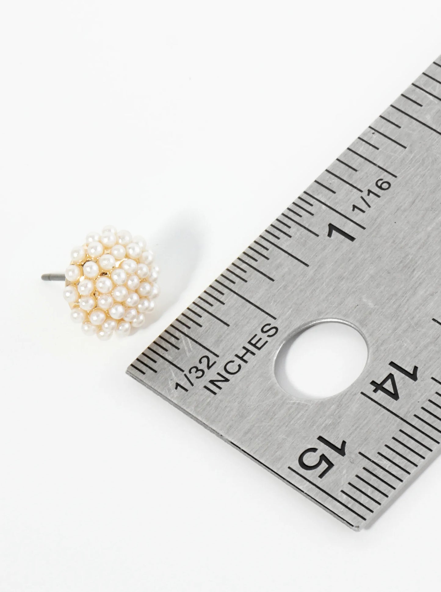 10mm Pearl Bead Cluster Button Stud Earrings