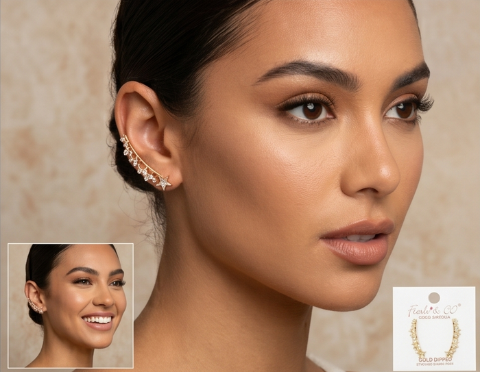 Gold Stargaze Ear Climber Earrings