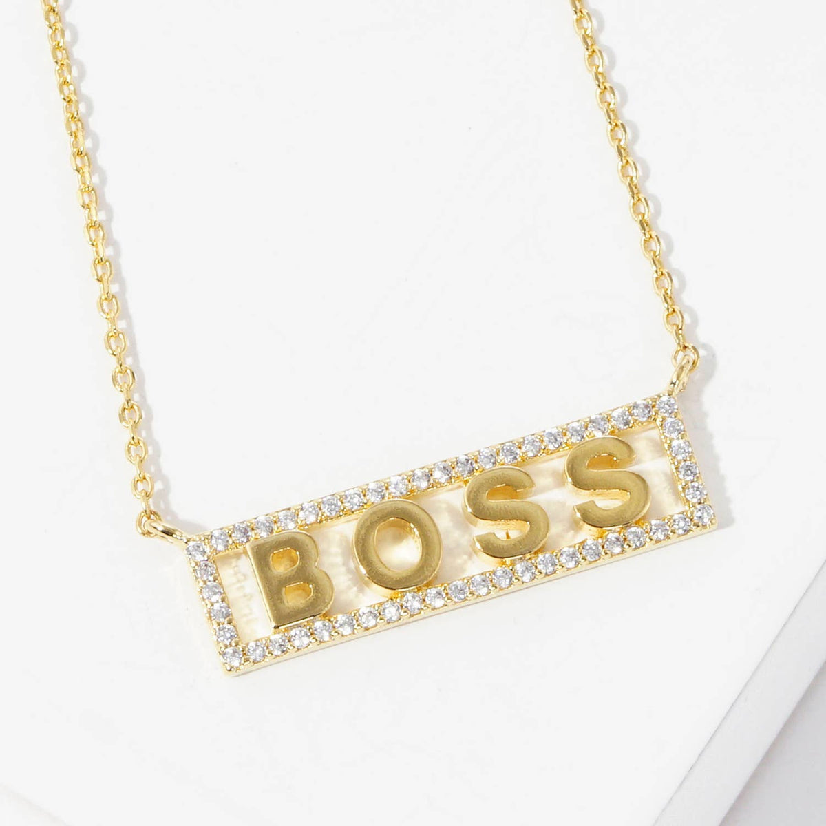 Gold Plated Boss Bar Necklace