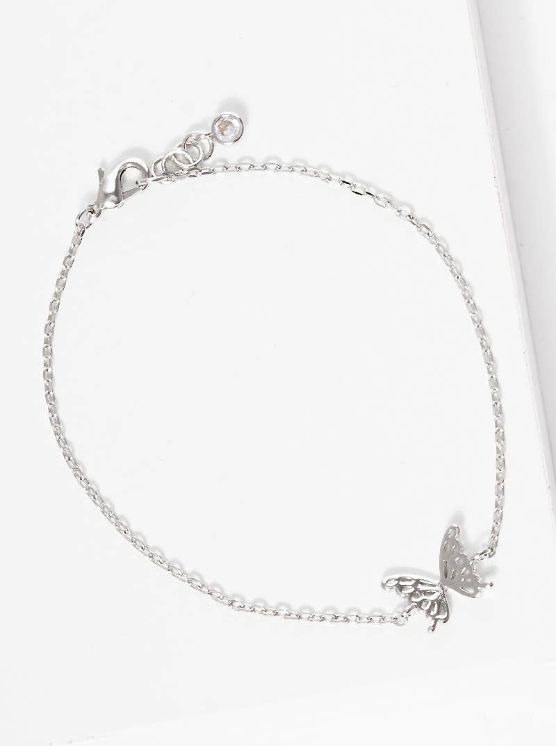 Minimalist Butterfly Charm Bracelet