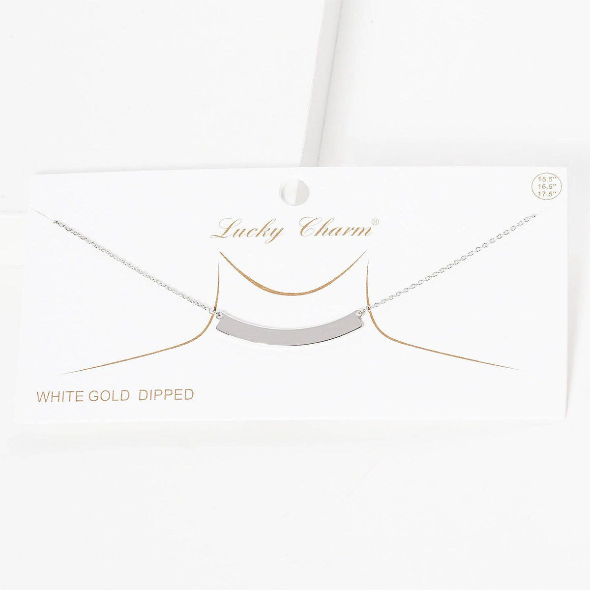 Gold Plated Curved Bar Necklace